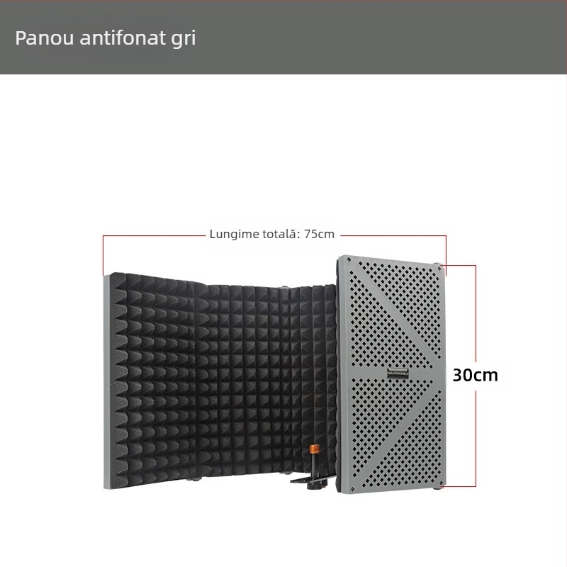 Microfon cu condensator karaoke live, izolație fonică din bumbac, absorbție fonică din bumbac, en-gros, placă de izolare fonică pentru microfon, ecran rezistent la vânt, capac izolator fonic cu cinci uși