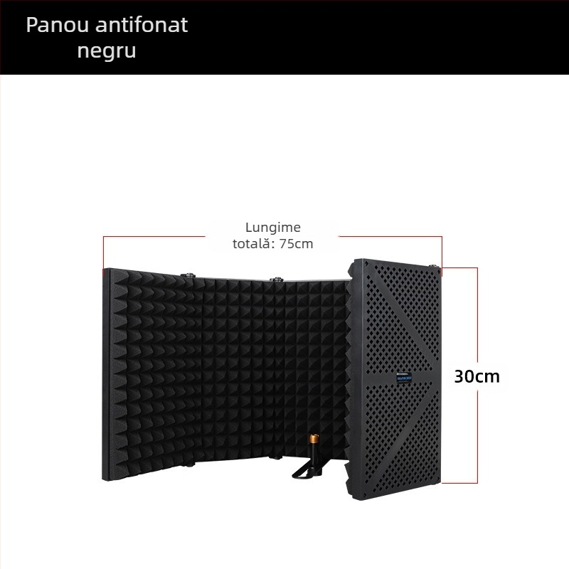 Microfon cu condensator karaoke live, izolație fonică din bumbac, absorbție fonică din bumbac, en-gros, placă de izolare fonică pentru microfon, ecran rezistent la vânt, capac izolator fonic cu cinci uși