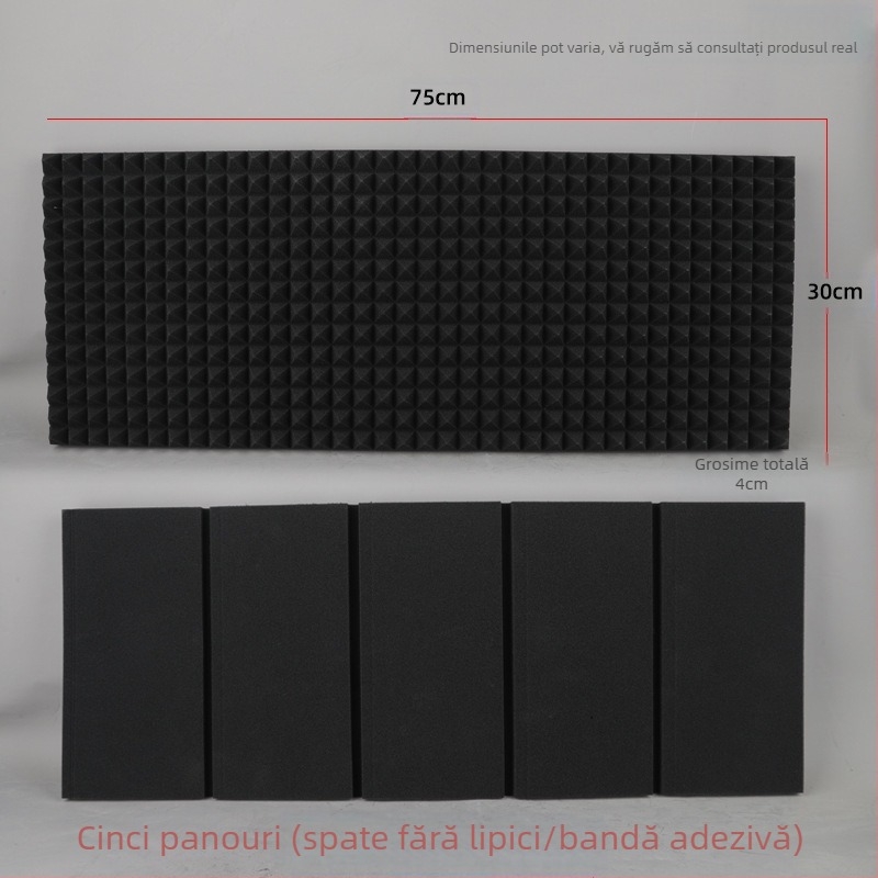 Microfon cu condensator karaoke live, izolație fonică din bumbac, absorbție fonică din bumbac, en-gros, placă de izolare fonică pentru microfon, ecran rezistent la vânt, capac izolator fonic cu cinci uși