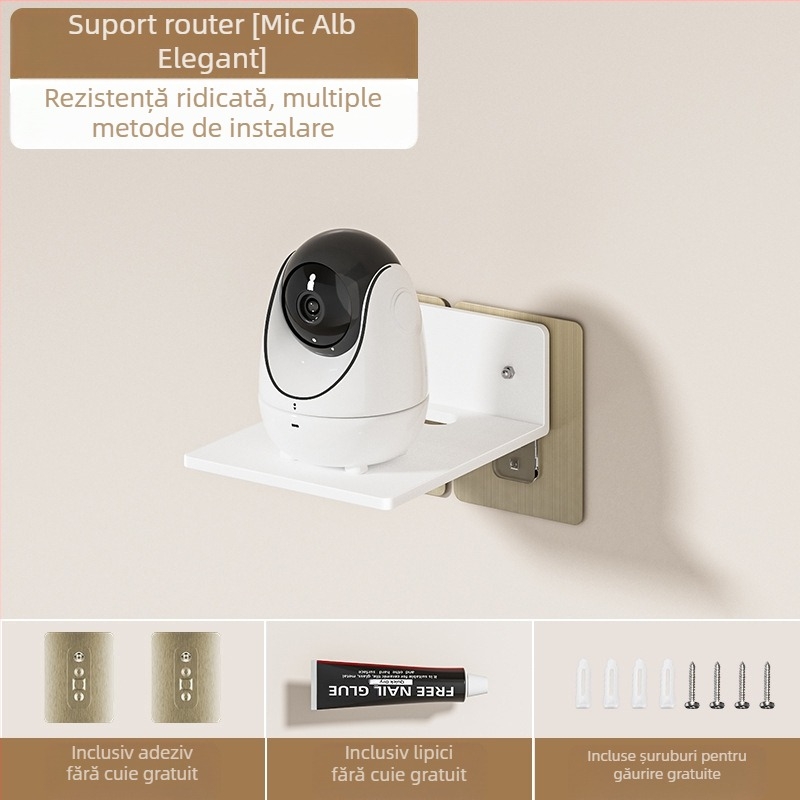 Suport de cameră montat pe perete, suport multifuncțional pentru set-top box, suport pentru proiector, rack de depozitare pentru router fără perforații