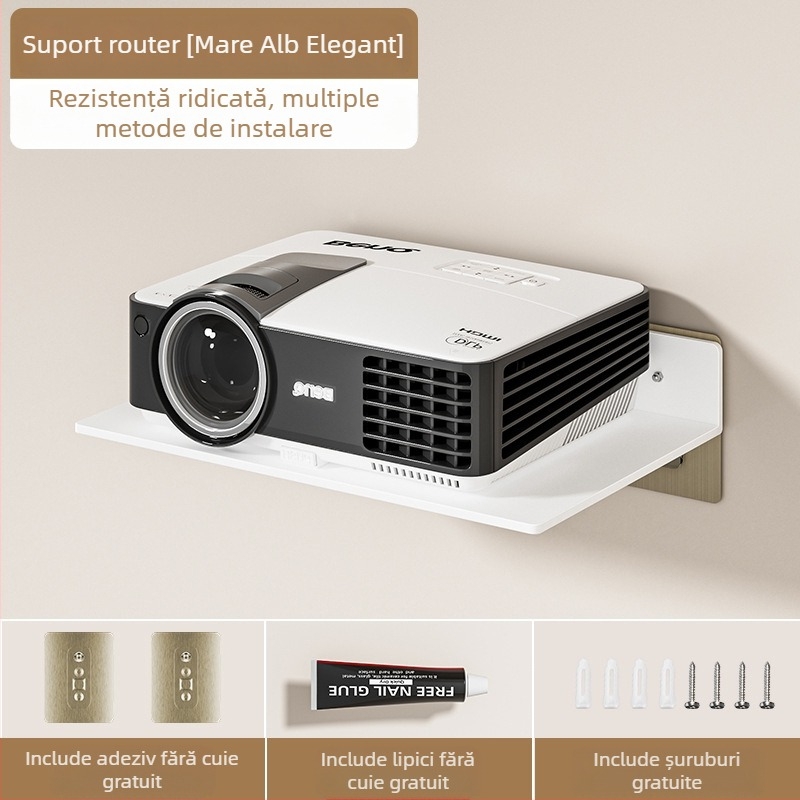 Suport de cameră montat pe perete, suport multifuncțional pentru set-top box, suport pentru proiector, rack de depozitare pentru router fără perforații