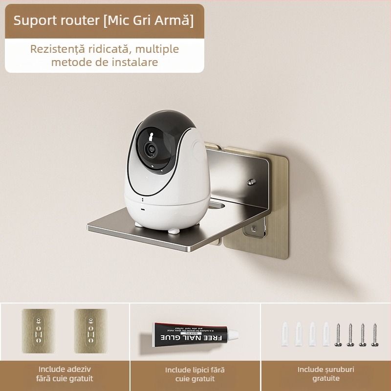 Suport de cameră montat pe perete, suport multifuncțional pentru set-top box, suport pentru proiector, rack de depozitare pentru router fără perforații