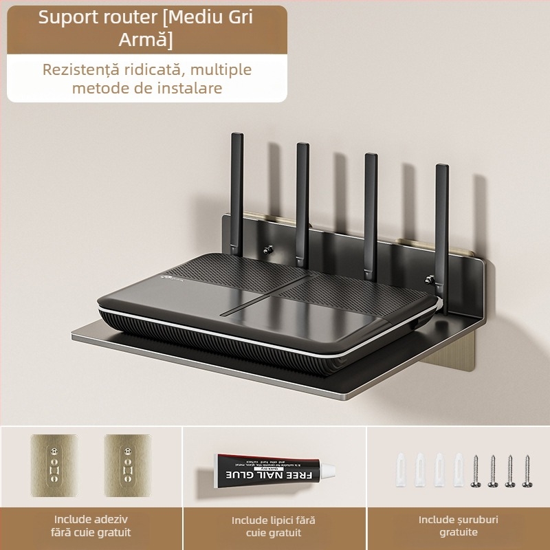 Suport de cameră montat pe perete, suport multifuncțional pentru set-top box, suport pentru proiector, rack de depozitare pentru router fără perforații