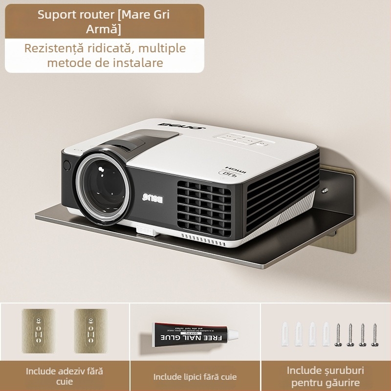 Suport de cameră montat pe perete, suport multifuncțional pentru set-top box, suport pentru proiector, rack de depozitare pentru router fără perforații