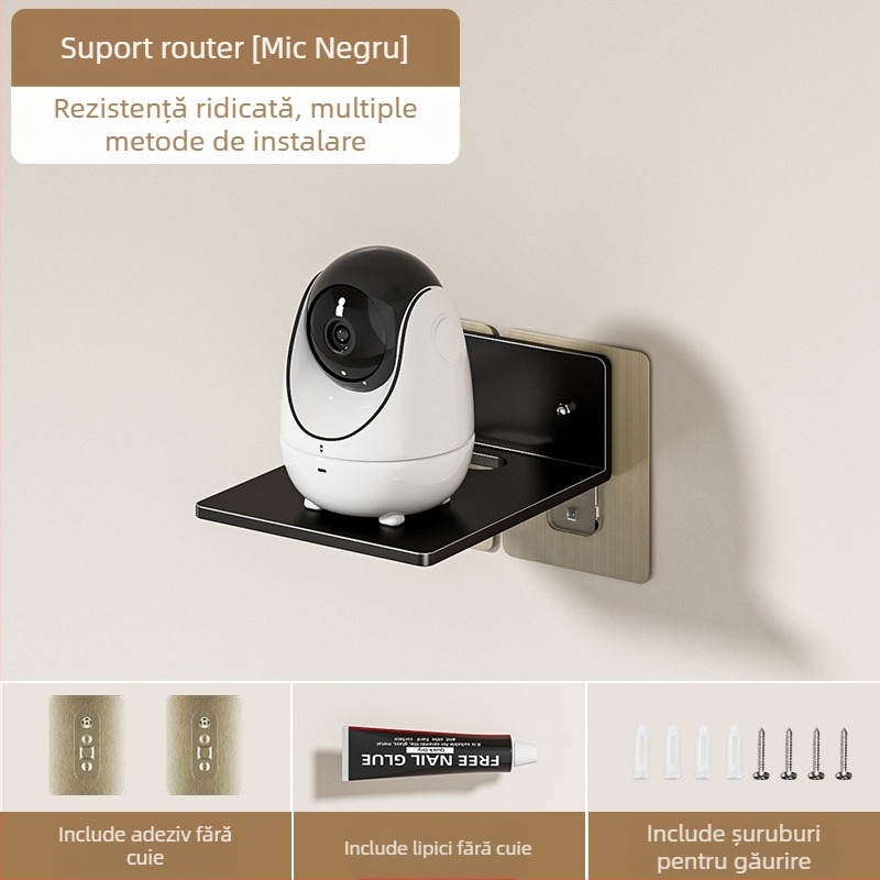 Suport de cameră montat pe perete, suport multifuncțional pentru set-top box, suport pentru proiector, rack de depozitare pentru router fără perforații