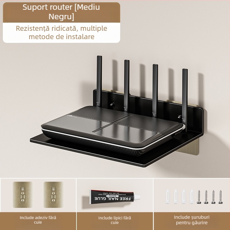 Suport de cameră montat pe perete, suport multifuncțional pentru set-top box, suport pentru proiector, rack de depozitare pentru router fără perforații