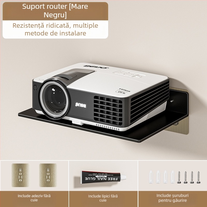 Suport de cameră montat pe perete, suport multifuncțional pentru set-top box, suport pentru proiector, rack de depozitare pentru router fără perforații