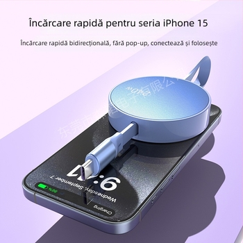 Explozii comerciale externe Cablu de încărcare super rapid de 240W, cablu de date retractabil, interfață dublă de tip C, cadouri