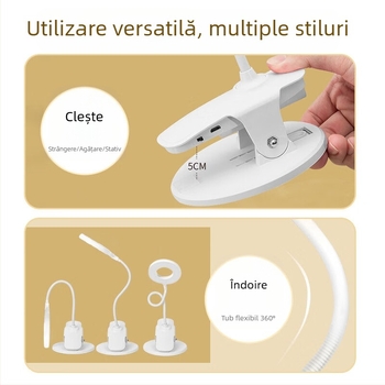 Lampă de masă mică, birou cu protecție pentru ochi, dormitor pentru studenți, priză de încărcare, noptieră cu dublă utilizare
