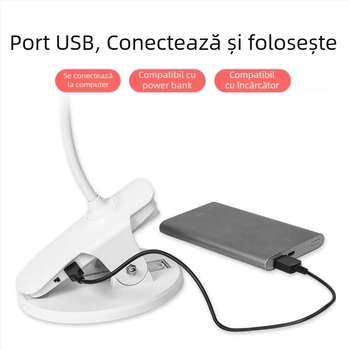 Lampă de masă mică, birou cu protecție pentru ochi, dormitor pentru studenți, priză de încărcare, noptieră cu dublă utilizare