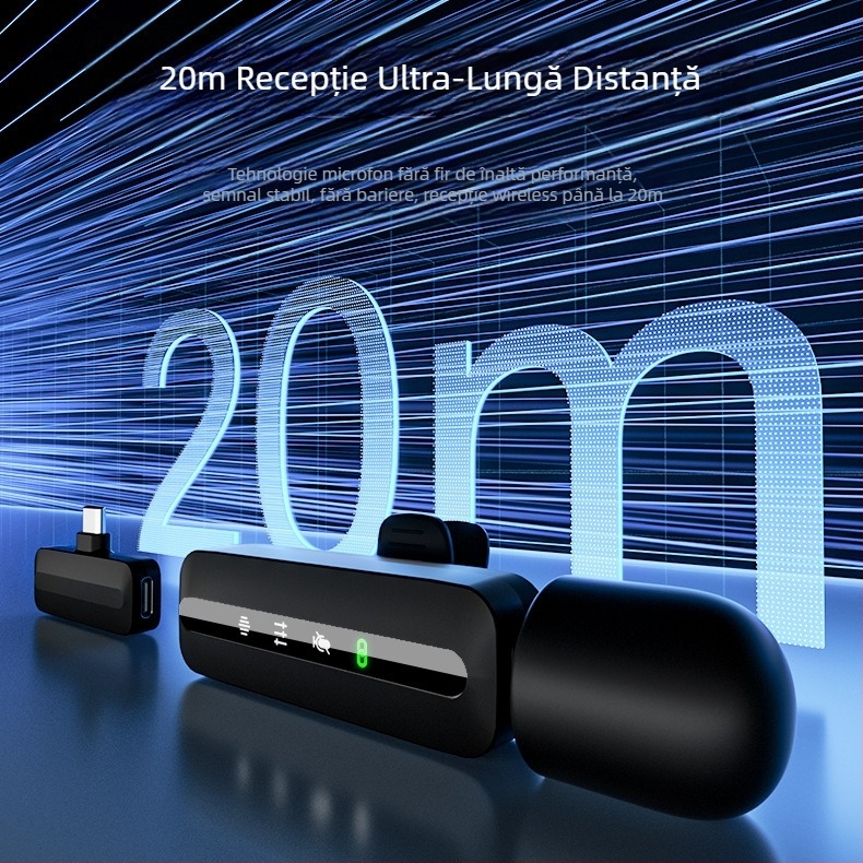 Microfon mobil transfrontalier pentru transmisie live, nou microfon lavalier wireless cu reducere a zgomotului cu dublă priză, înregistrare HD Douyin