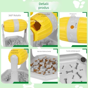 Jucărie transfrontalieră pentru animale de companie, cu bile de scurgere, pentru a ameliora plictiseala, dresaj pentru câini, bol de hrănire anti-sufocare, pentru câini mici