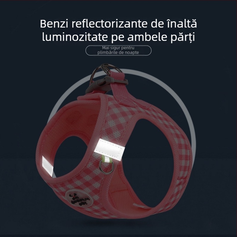 Lesă pentru pisici Amazon Explosions, cu imprimeu în carouri, respirabilă, pentru câini, cu imprimeu transversal, pentru pui