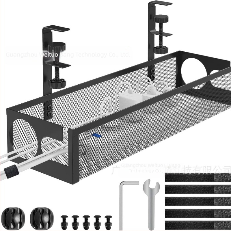 Raft de sârmă Amazon Hot Table, raft de sârmă, cutie de sârmă pentru birou, partea inferioară a biroului, depozitarea cablurilor de date, priză de sârmă în stoc