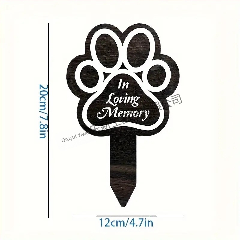 1 bucată, inserție acrilică plată 2D pentru piatră funerară cu animale, 18 cm, 20 cm - perfectă pentru grădină