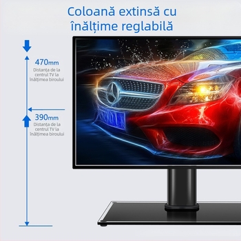Suport TV universal, fără perforații, pentru birou, suport elevat pentru 32/55/65/80 inch