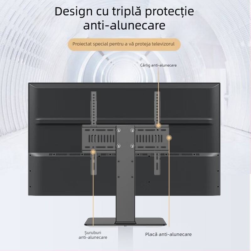 Suport TV universal, fără perforații, pentru birou, suport elevat pentru 32/55/65/80 inch
