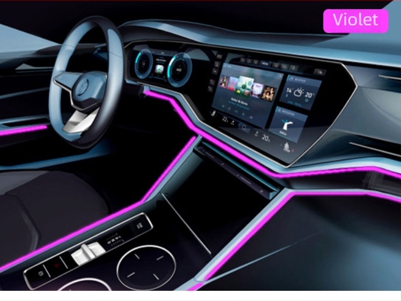 Kit de etanșare Vusb Glowing Line, lumină rece, lumină ambientală electroluminiscentă de înaltă tehnologie, 3,5 m, ambianță a produsului