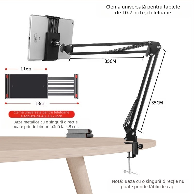 Suport leneș pentru telefon mobil, suport mobil pentru noptieră, suport universal pentru birou, raft universal pentru trageri live