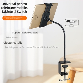 Clemă metalică puternică pentru telefon mobil, Selfie, transmisie live, suport pentru birou, noptieră, furtun universal fix pentru persoane leneșe, flexibil