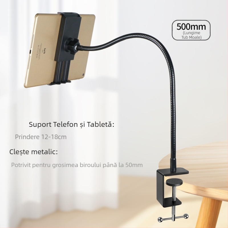 Clemă metalică puternică pentru telefon mobil, Selfie, transmisie live, suport pentru birou, noptieră, furtun universal fix pentru persoane leneșe, flexibil