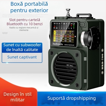 Player muzical multimedia portabil HRD-700, recepție de transmisie pe întreaga bandă, redare prin card Bluetooth TF