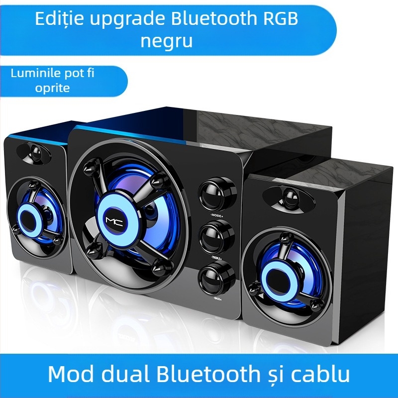 Difuzor mic USB cu fir Bluetooth pentru computer, difuzor desktop universal, subwoofer desktop cu greutate redusă, en-gros