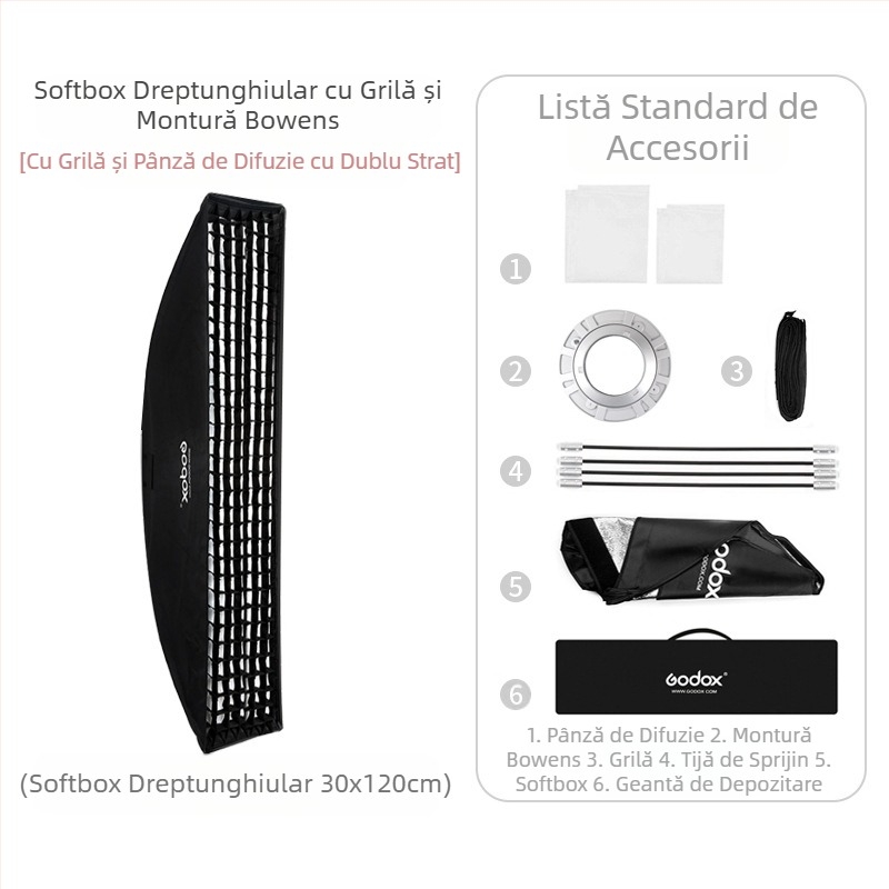 Shen Niu Godox 22*90 30*120 35*140 35*160 Lampă de studio Baorongkou Grid Soft Light Box