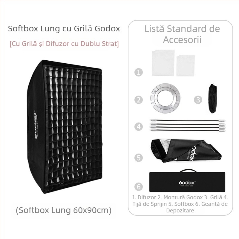 Shen Niu Godox 22*90 30*120 35*140 35*160 Lampă de studio Baorongkou Grid Soft Light Box