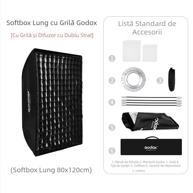 Shen Niu Godox 22*90 30*120 35*140 35*160 Lampă de studio Baorongkou Grid Soft Light Box