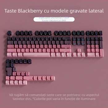 Taste translucide Pbt cu modele gravate lateral, suprafață micro-șlefuită, 131 de taste, sublimare cu gradient în șase culori, la modă, compatibile cu tastaturile mecanice
