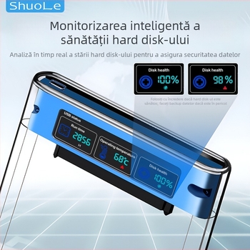 Shuole Display Display Hard Disk Box USB3.2 Compatibil cu SSD extern SATA 2.5" pentru notebook, tip C 3.0