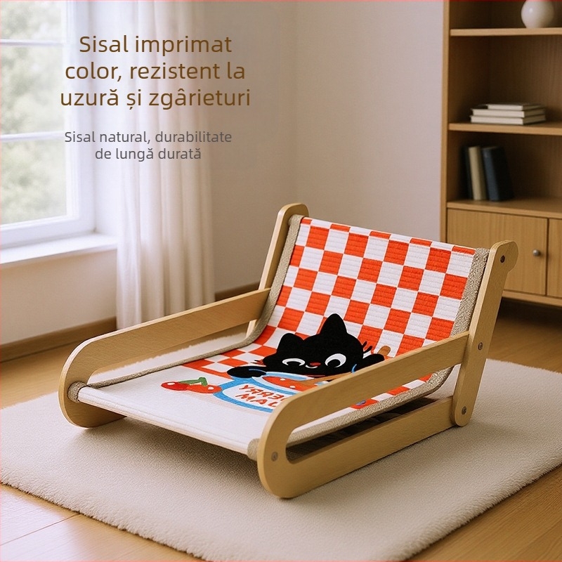 Placă de zgâriat pentru pisici din sisal, cuib de pisică rezistent la uzură și care nu năpârlește, placă de zgâriat pentru pisici, fotoliu reclinabil extra-mare dintr-o singură bucată, accesorii pentru pisici din frânghie de cânepă