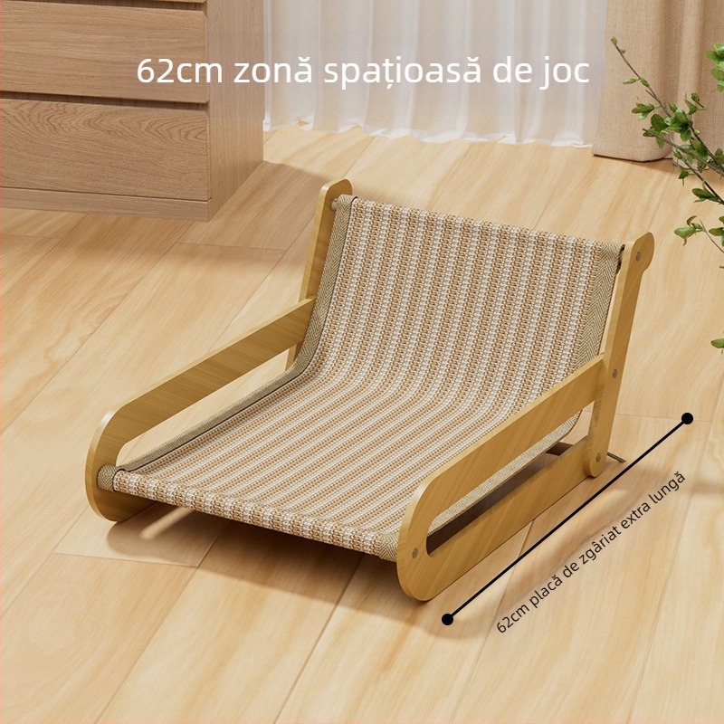 Placă de zgâriat pentru pisici din sisal, cuib de pisică rezistent la uzură și care nu năpârlește, placă de zgâriat pentru pisici, fotoliu reclinabil extra-mare dintr-o singură bucată, accesorii pentru pisici din frânghie de cânepă