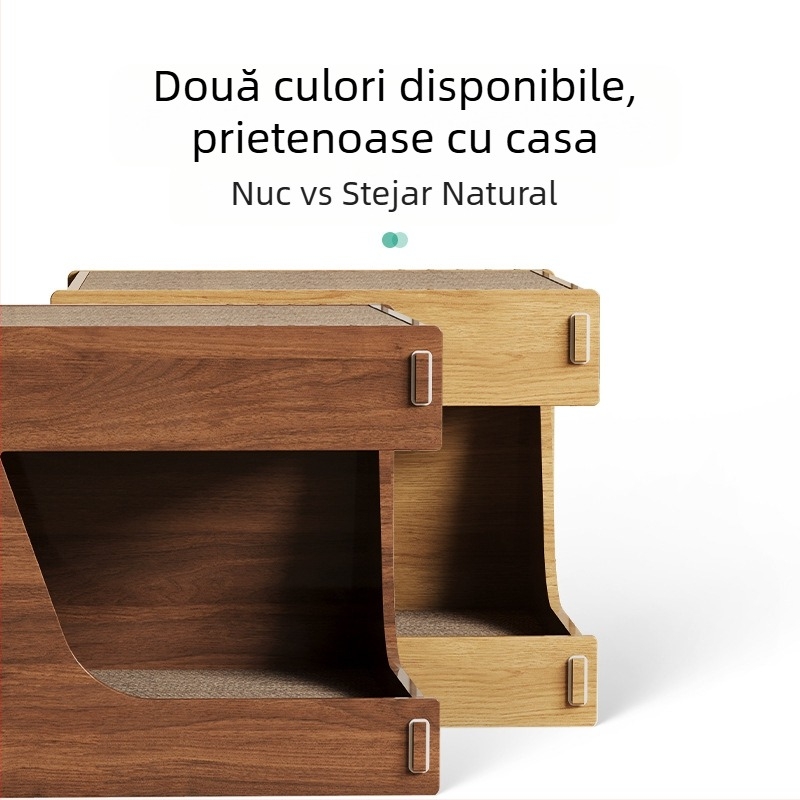 Placă de zgârieturi pentru pisici, cuib de pisici integrat, rezistentă la uzură, rezistentă la resturi, polizor cu gheare, durabilă, casă cu gheare pentru pisici, hârtie ondulată, casă pentru pisici, vilă