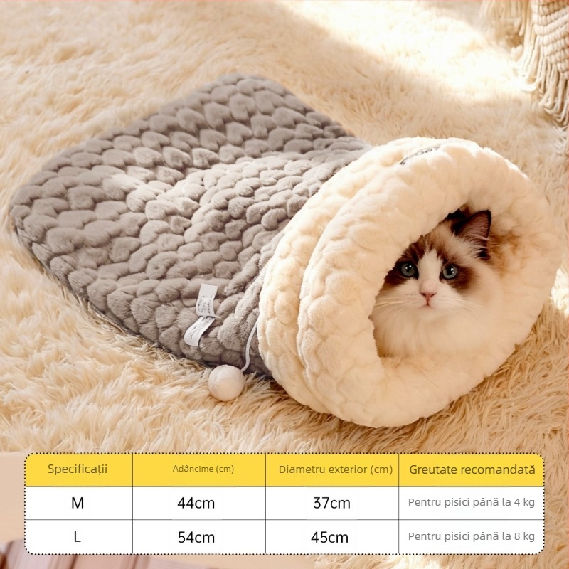 Cuib de pisică cald de toamnă și de iarnă, sac de dormit, cuib de găurit, cuib închis, cuib de pisică mic, cuib de siguranță pentru câini, pat de găurit, fabrică transfrontalieră, en-gros