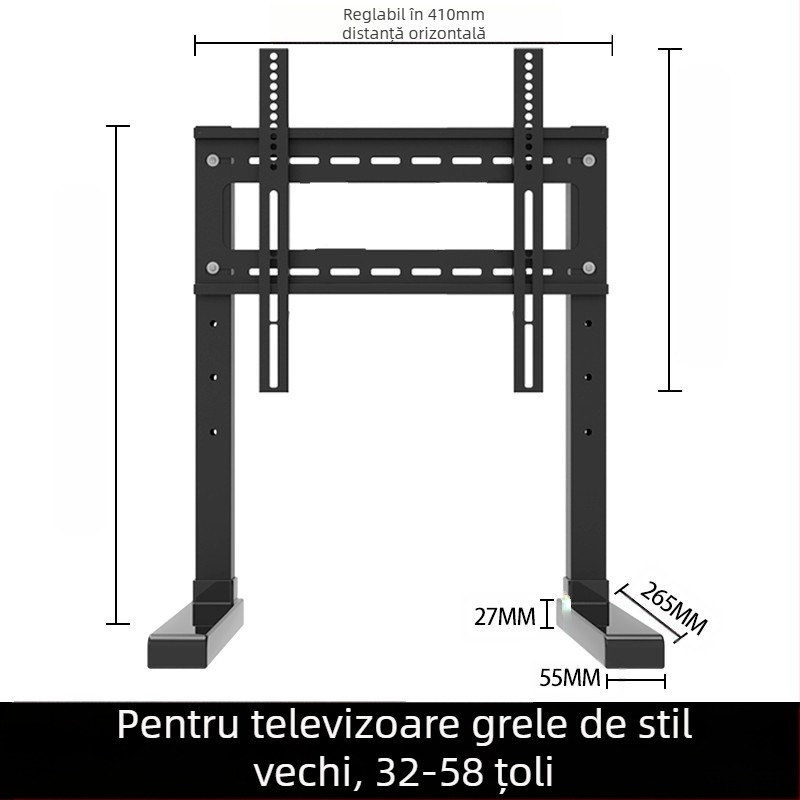Suport TV 17/32/43, fără perforații, pentru înălțime, pentru desktop, cu suport universal pentru monitorul computerului desktop