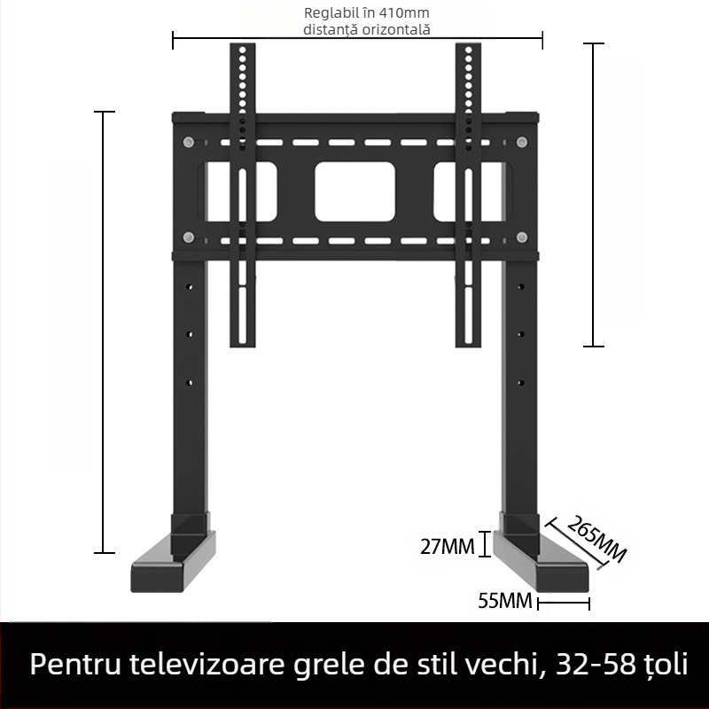 Suport TV 17/32/43, fără perforații, pentru înălțime, pentru desktop, cu suport universal pentru monitorul computerului desktop
