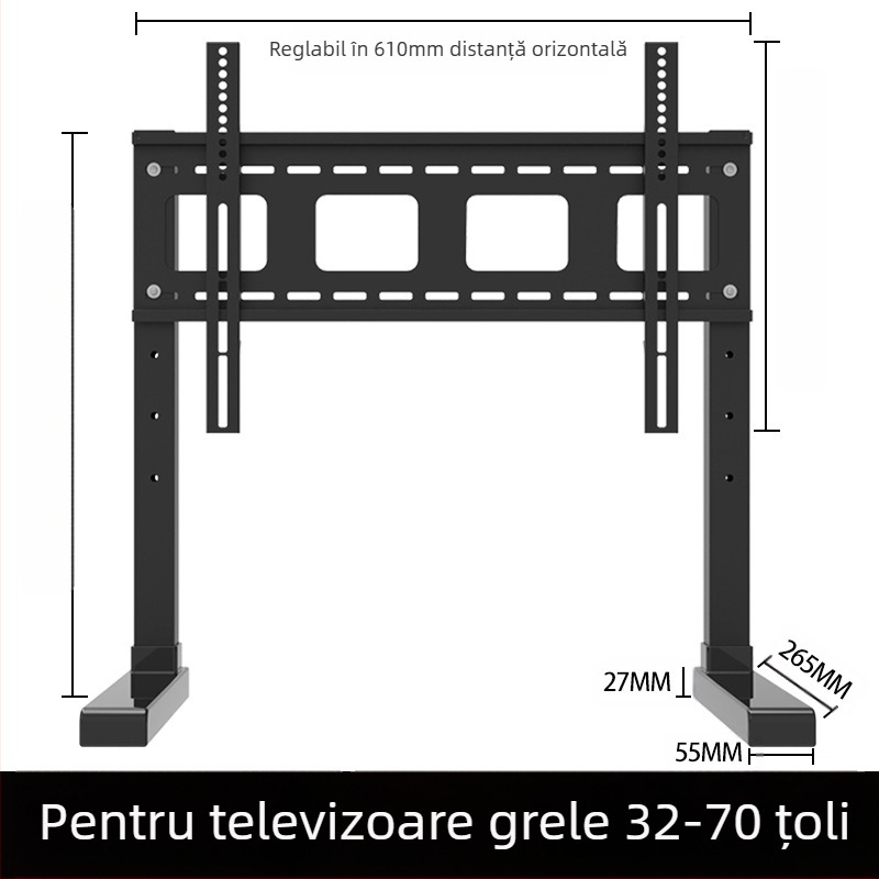 Suport TV 17/32/43, fără perforații, pentru înălțime, pentru desktop, cu suport universal pentru monitorul computerului desktop