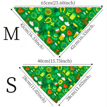 Papuci de companie de Ziua Sfântului Patrick, prosop de trifoi pentru animale de companie, prosop triunghi pentru animale de companie, eșarfă pentru câini cu patru foi, accesorii pentru animale de companie SM