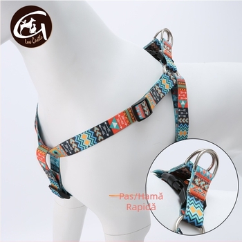 Comerț exterior, articole pentru animale de companie, transfer termic, pădure, cer înstelat, stil etnic Boyamian, curea anti-evadare pentru exterior, spate piept