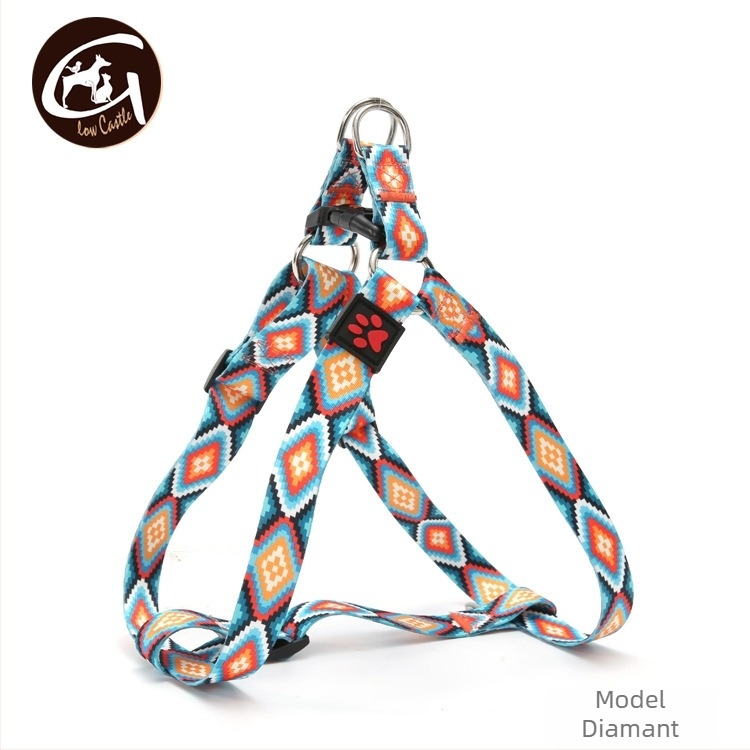 Comerț exterior, articole pentru animale de companie, transfer termic, pădure, cer înstelat, stil etnic Boyamian, curea anti-evadare pentru exterior, spate piept