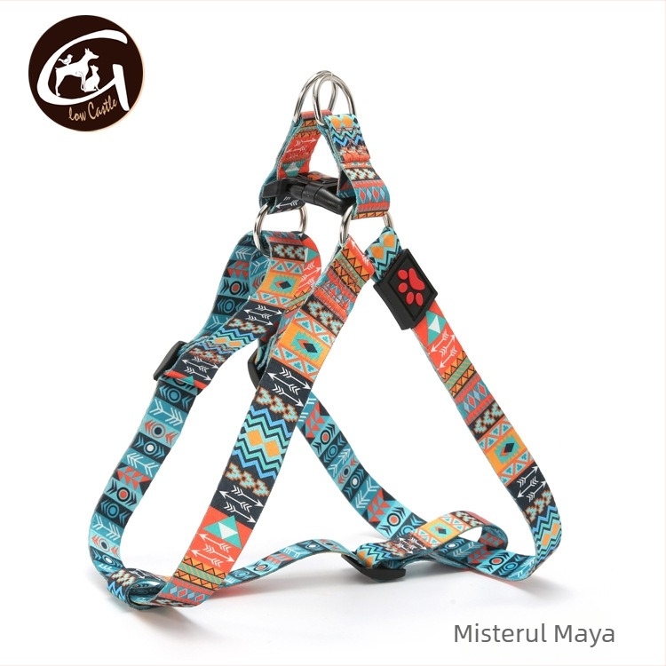 Comerț exterior, articole pentru animale de companie, transfer termic, pădure, cer înstelat, stil etnic Boyamian, curea anti-evadare pentru exterior, spate piept