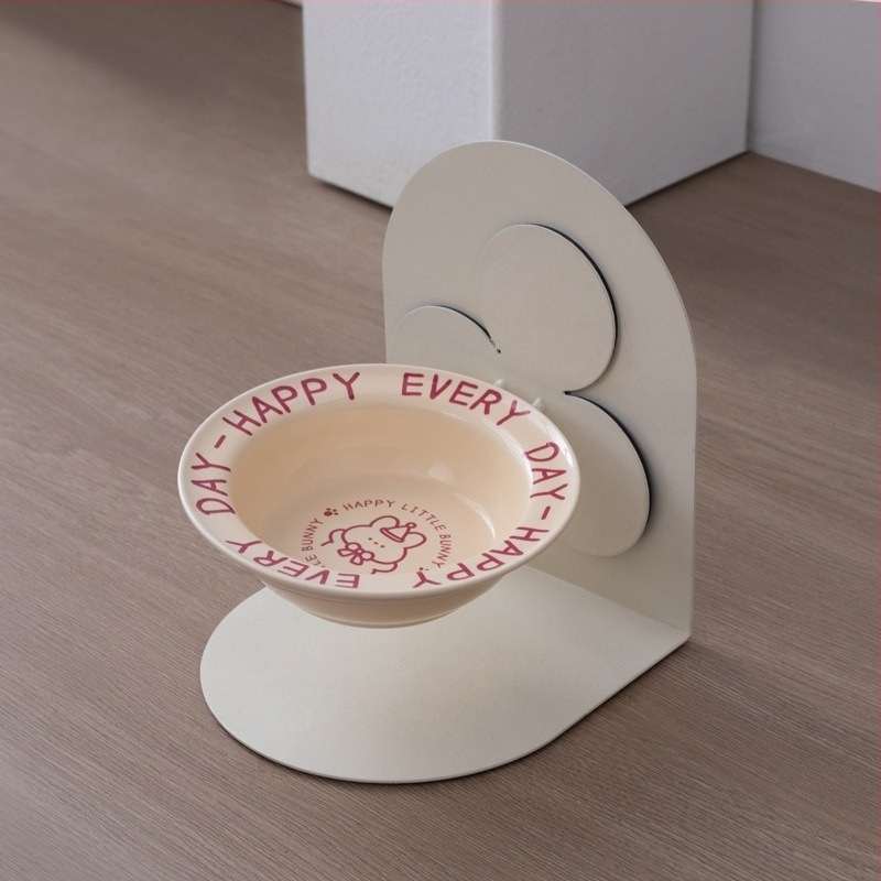 Bol ceramic cu picioare înalte, detașabil, bol pentru pisici, bol pentru pisici și câini, protecție cervicală pentru hrana pisicilor, bol anti-șoc, bol pentru băut, bol înclinabil