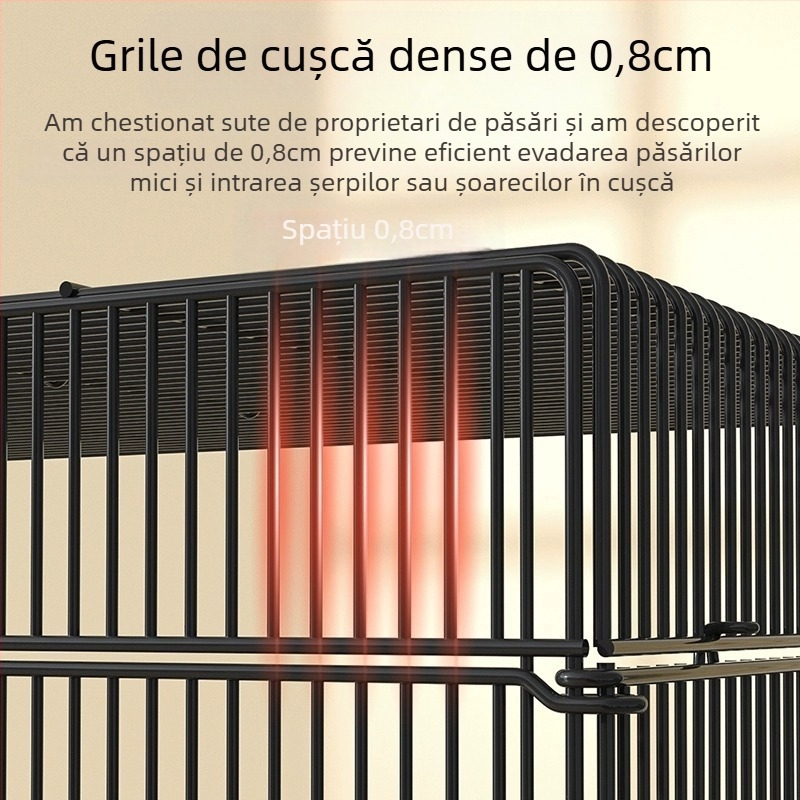 0,8 Colivie de păsări criptată, Colivie de papagal, Uz casnic, Colivie de păsări de dimensiuni mari pentru Xuanfeng, Piele de tigru, Bujor, Hortensie, Perlă