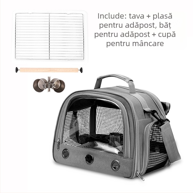 Producători de comerț exterior en-gros geantă pentru păsări, geantă pentru papagali, portabilă, umăr, respirabilă, cușcă pentru păsări, obloane poroase, geantă portabilă pentru animale de companie