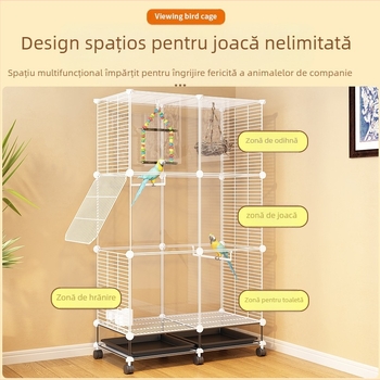 Transparent Ornamental Cage Budgie Parrot Xuanfeng Peony Bird Broded Eye Gospodărie Mari Dimensiuni Villa Metal Home Spațiu Mare