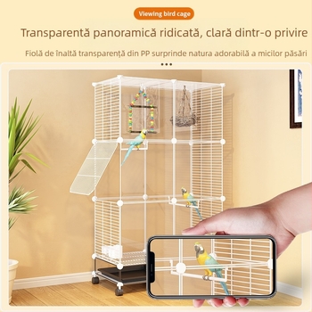 Transparent Ornamental Cage Budgie Parrot Xuanfeng Peony Bird Broded Eye Gospodărie Mari Dimensiuni Villa Metal Home Spațiu Mare