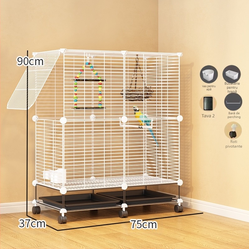 Transparent Ornamental Cage Budgie Parrot Xuanfeng Peony Bird Broded Eye Gospodărie Mari Dimensiuni Villa Metal Home Spațiu Mare