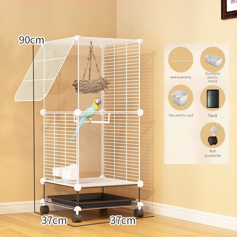 Transparent Ornamental Cage Budgie Parrot Xuanfeng Peony Bird Broded Eye Gospodărie Mari Dimensiuni Villa Metal Home Spațiu Mare